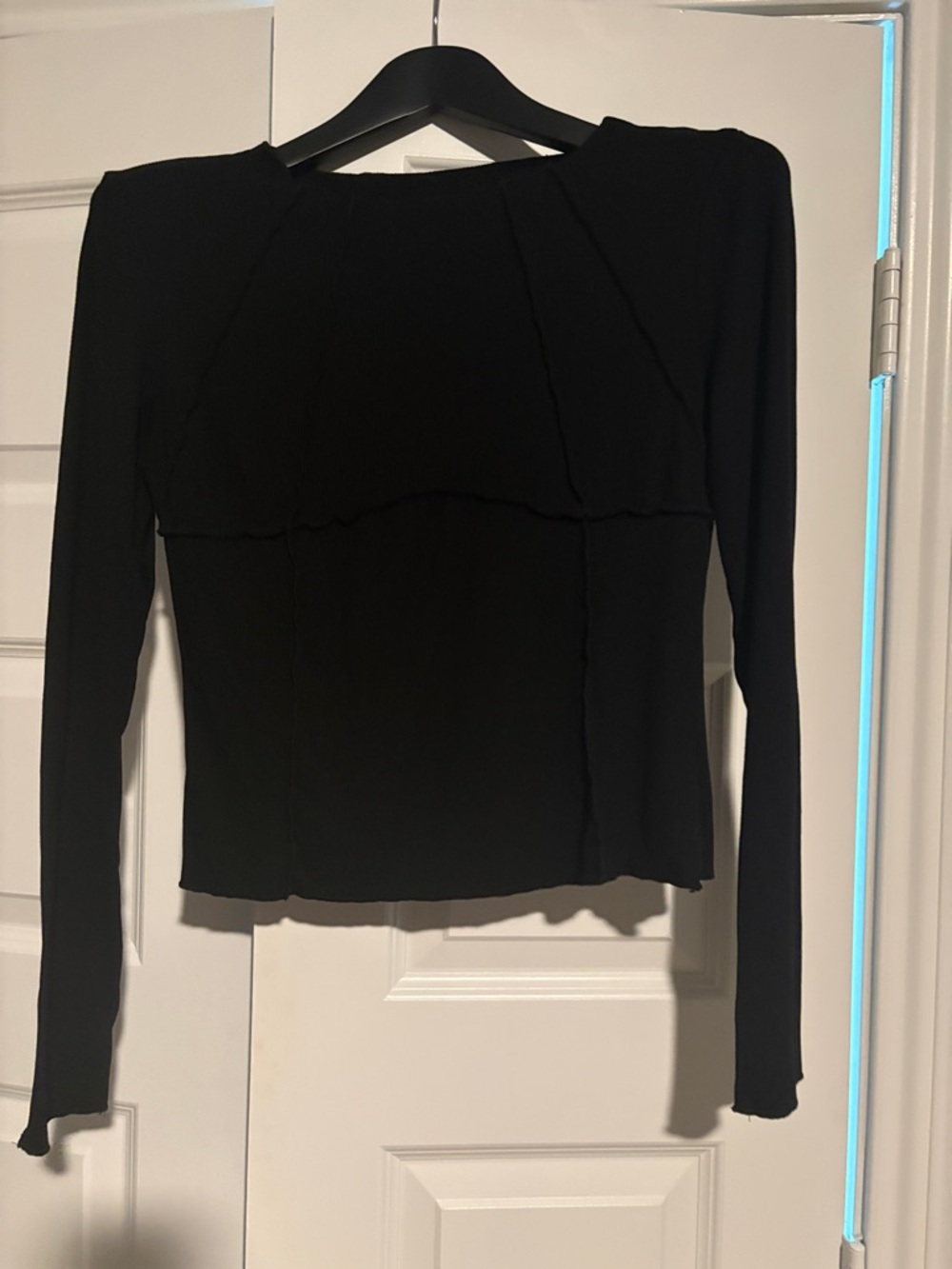 Commense Black Long Sleeve Fitted Top